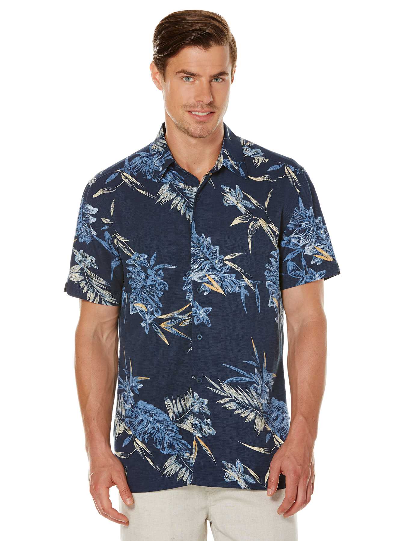 Cubavera Slim Fit Allover Tropical Print Shirt