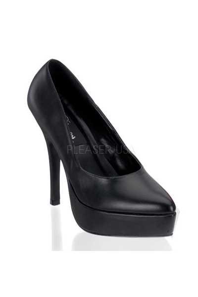 Black Faux Leather Pump High Heels