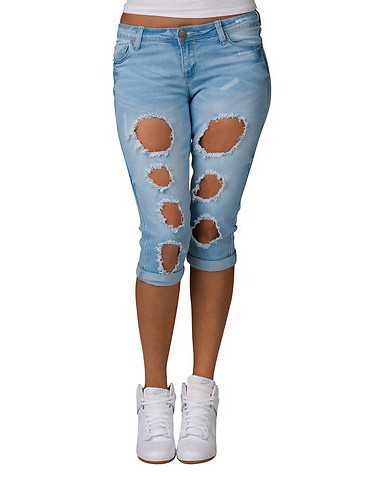 ESSENTIALS WOMENS Medium Blue Clothing / Denim Shorts