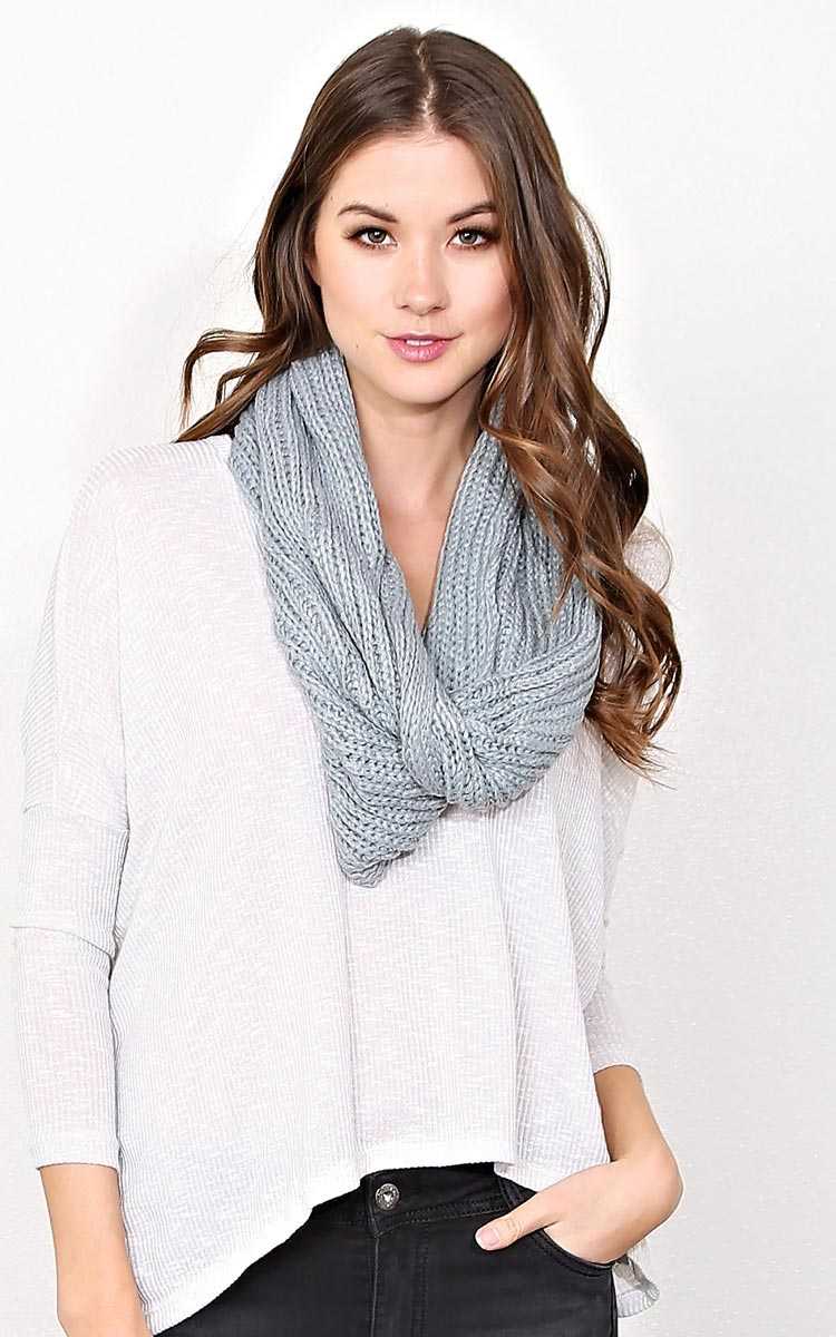 Twisted Knit Snood - N/S - Black by Styles For Less