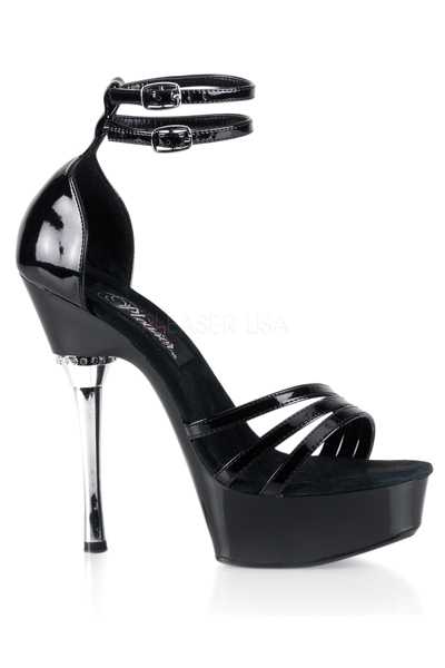 Black Patent Strappy Stiletto High Heels