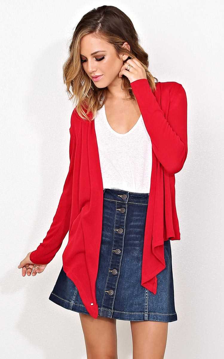 Kelly Ann Knit Wrap - LGE - Red in Size Large by Styles For Less
