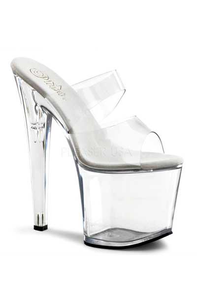 Clear Strappy Platform High Heels