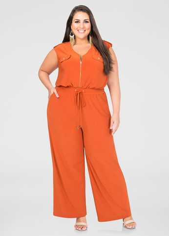 Military Wide Leg Jumpsuit