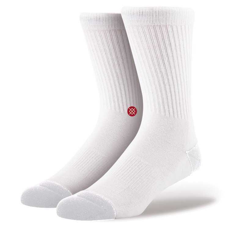 Stance Icon White/Red L/XL Classic Crew Socks