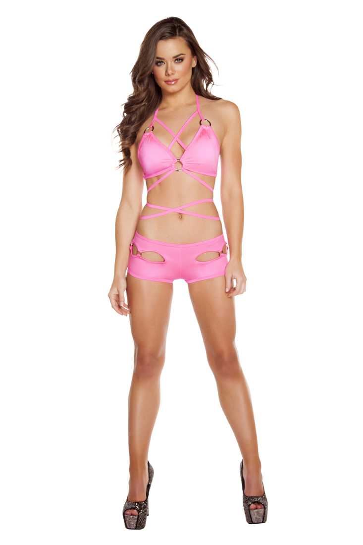 Hot Pink Cut Out Shorts