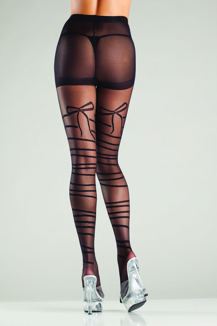 Black Mock Wraparound Sheer Tights