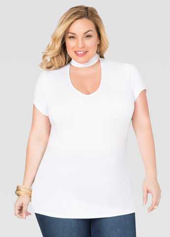 Cap Sleeve Choker Tee