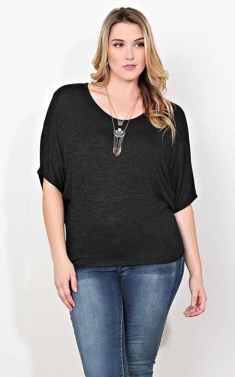Plus Size Lana Knit Dolman Top - Combo in Size by Styles For Less