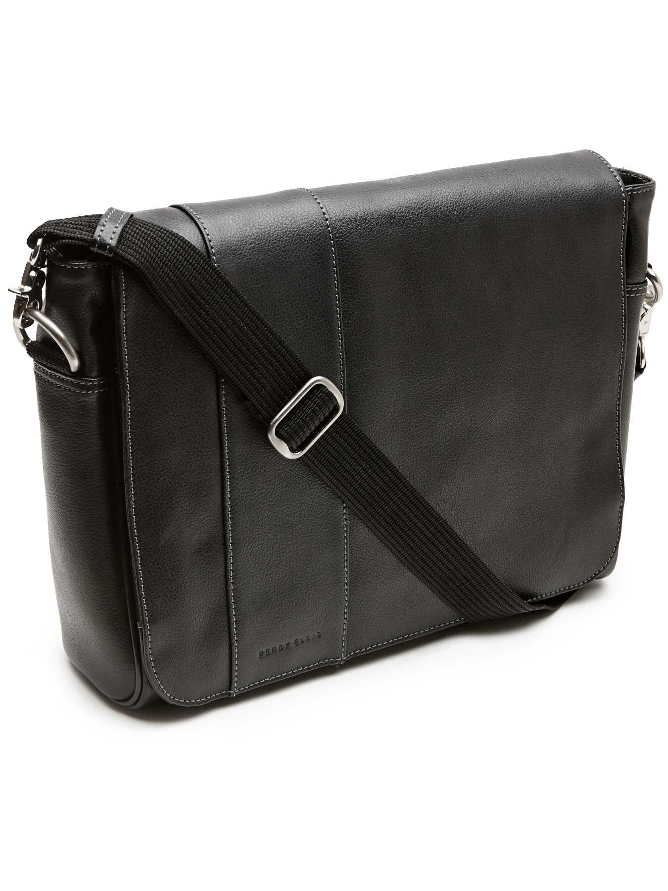 Perry Ellis Leather Messenger Bag