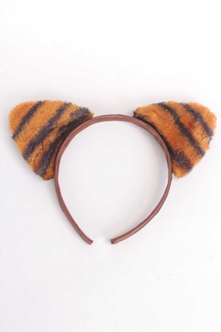 Brown Tiger Faux Fur Animal Ear Headband