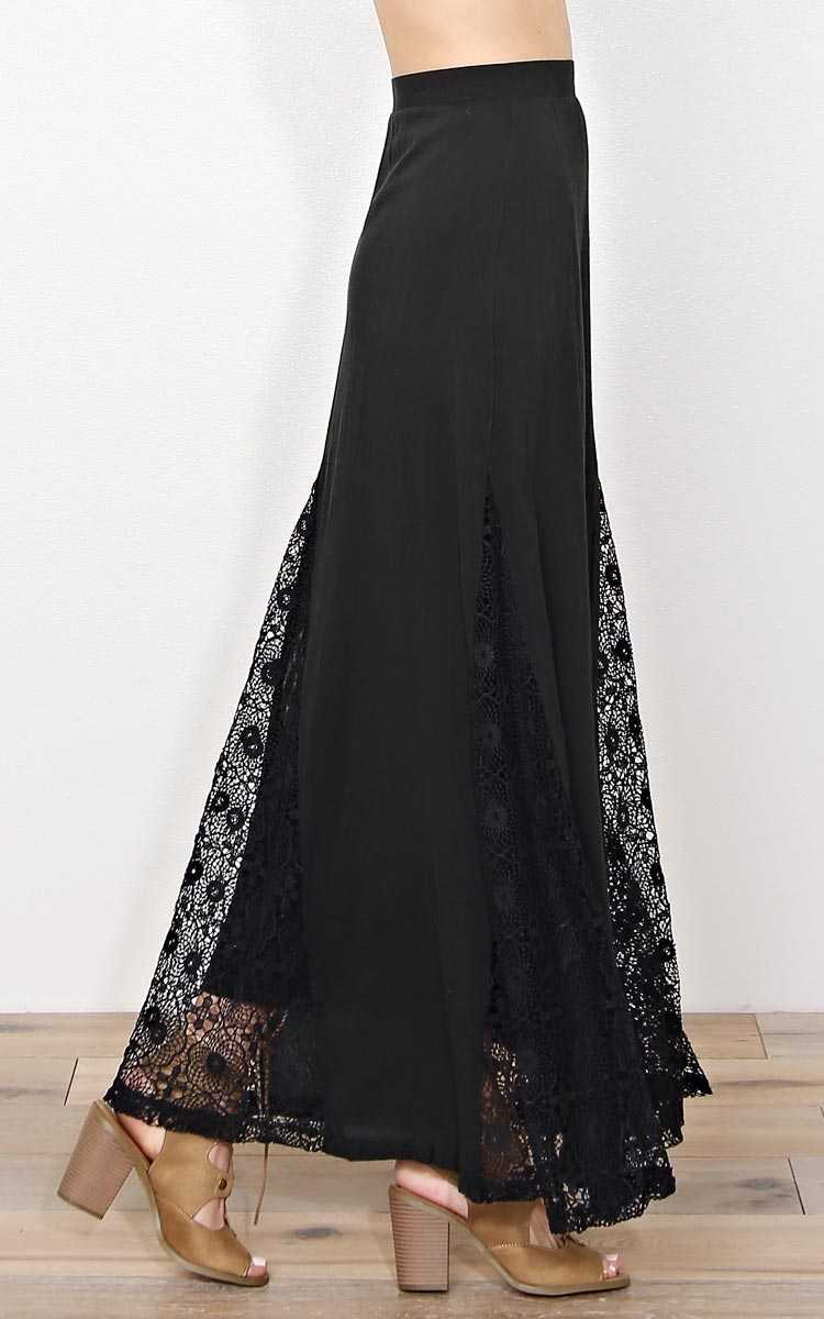 Last Chance Woven Gauze Maxi Skirt - XSML - Black in Size XSmall by Styles For Less