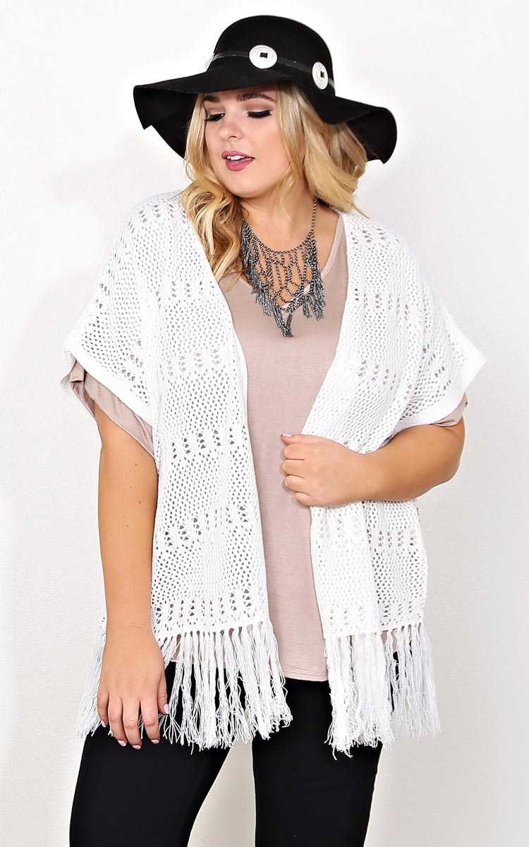 Plus Size Fall Solace Knit Wrap - Ivry/Natrl in Size 2X by Styles For Less