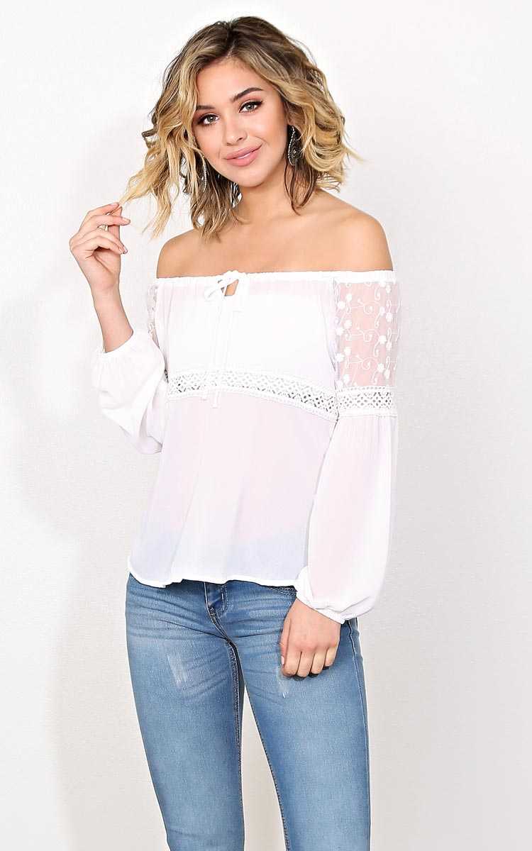 Purely Gypsy Woven Top - SML - White in Size Small by Styles For Less