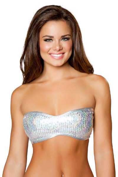 Silver Sequin Tube Top