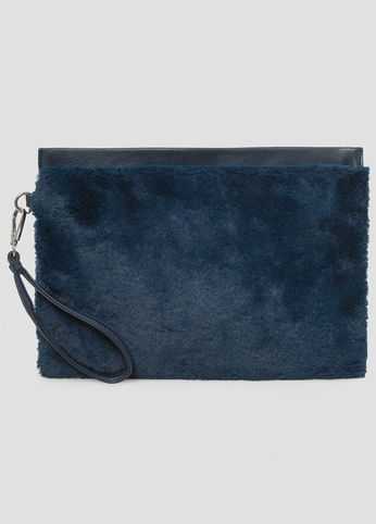 Oversized Fur Wristlet Clutch