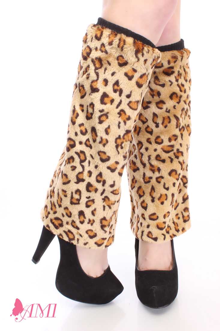 Animal Print Mid-Calf Leg Warmers