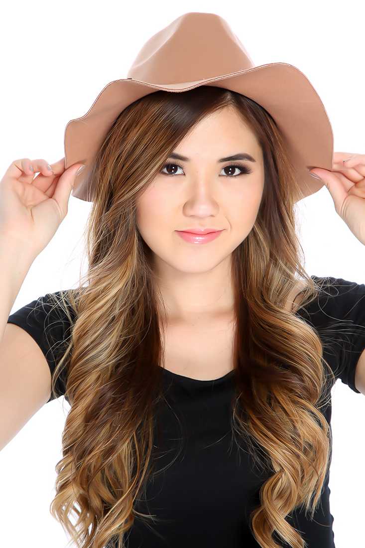 Tan Structured Top Floppy Hat