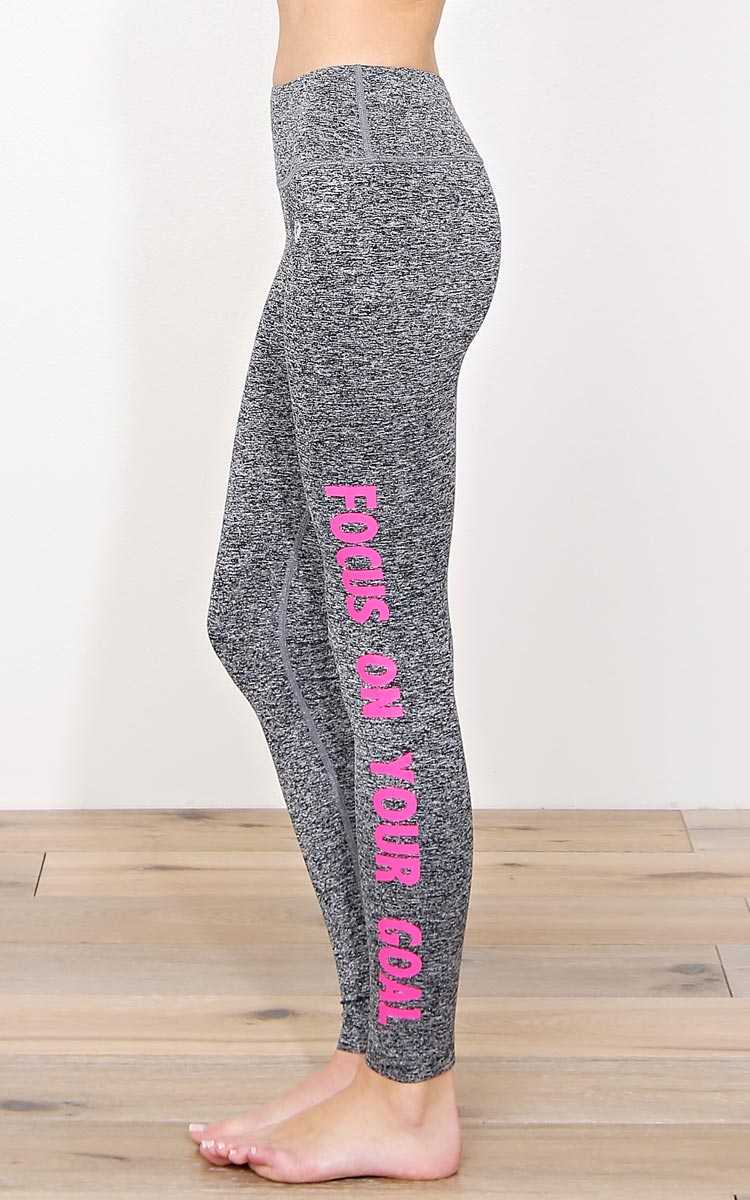 FOCUS ON YOUR GOAL Performance Leggings - - Charcoal Combo in Size by Styles For Less