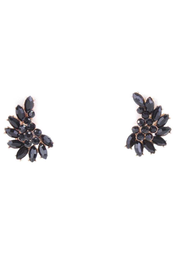 Black Faceted Beaded Earrings