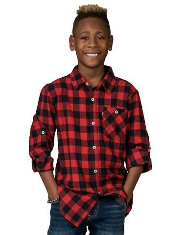 LEVIS BOYS Red Clothing / Button Down Shirts S