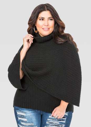Cowl Neck Poncho Sweater
