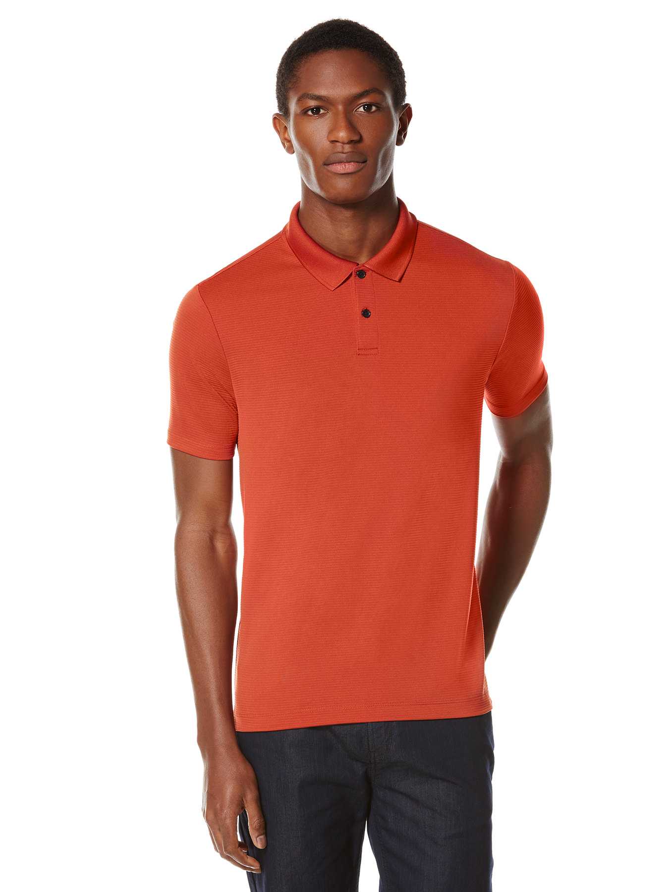 Perry Ellis Short Sleeve Textured Rib Polo