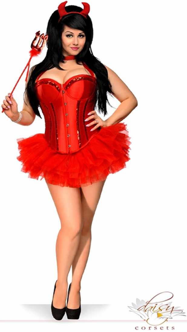 4 PC Glitter Devil Costume
