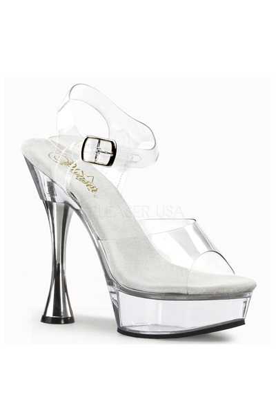 Clear Strappy Peep Toe Platform High Heels