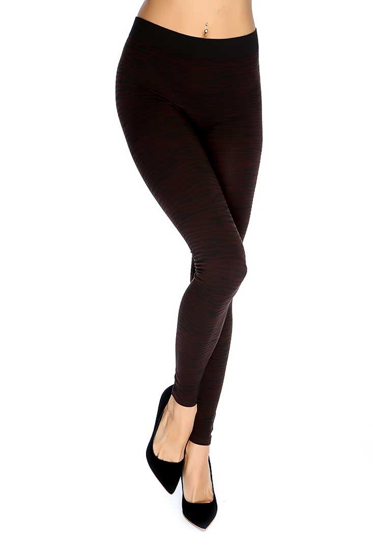 Brown Black Zebra Print Causal Leggings