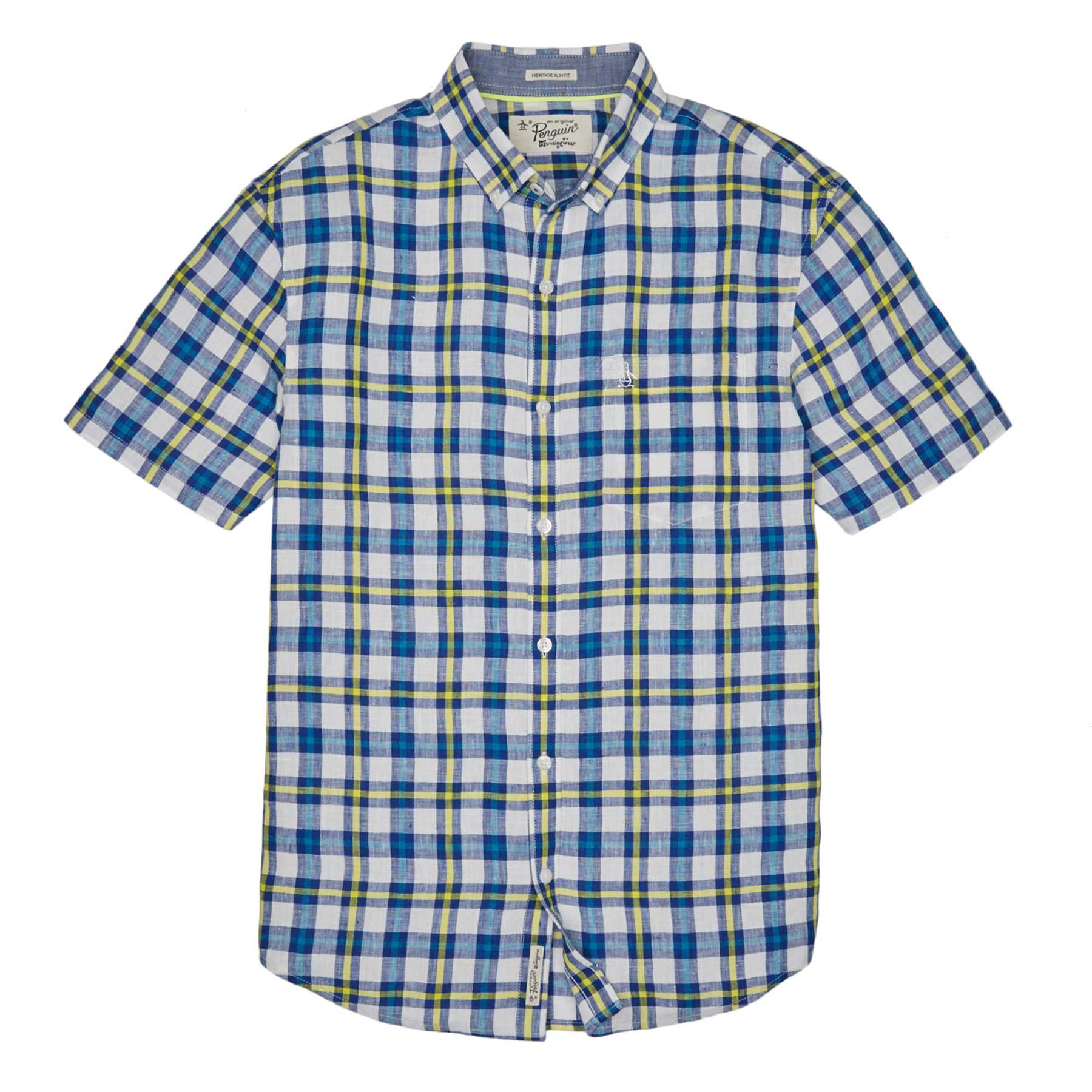 Original Penguin NEON PLAID LINEN SHIRT