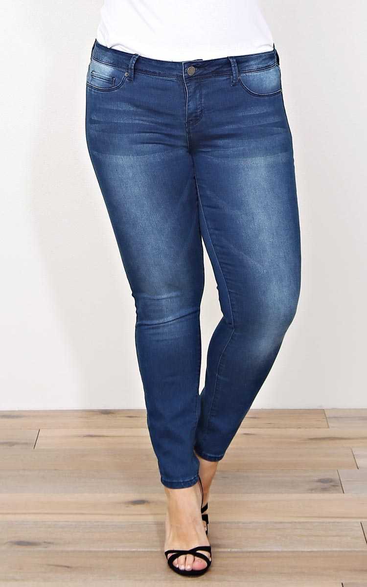 Plus Size YMI Megan Denim Skinny Jeans - Med Wash in Size 15 by Styles For Less