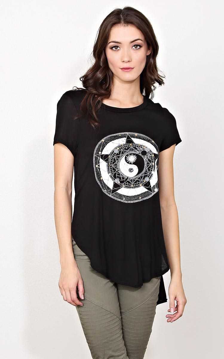 Ying Yang Knit Top - - Black Combo in Size by Styles For Less