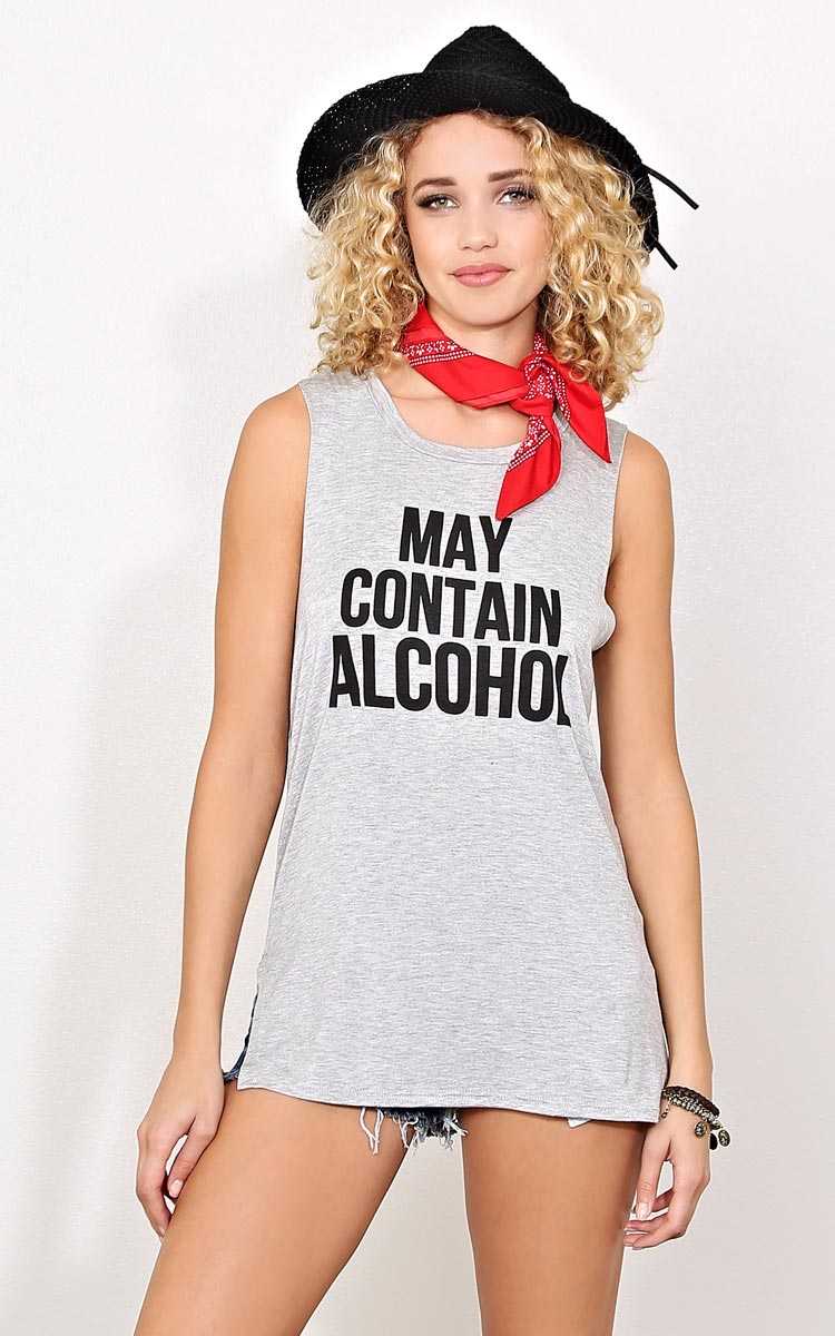 MAY CONTAIN ALCOHOL Knit Tank - - Heather in Size by Styles For Less