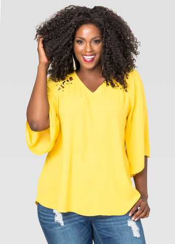 Grommet Angel Sleeve Blouse