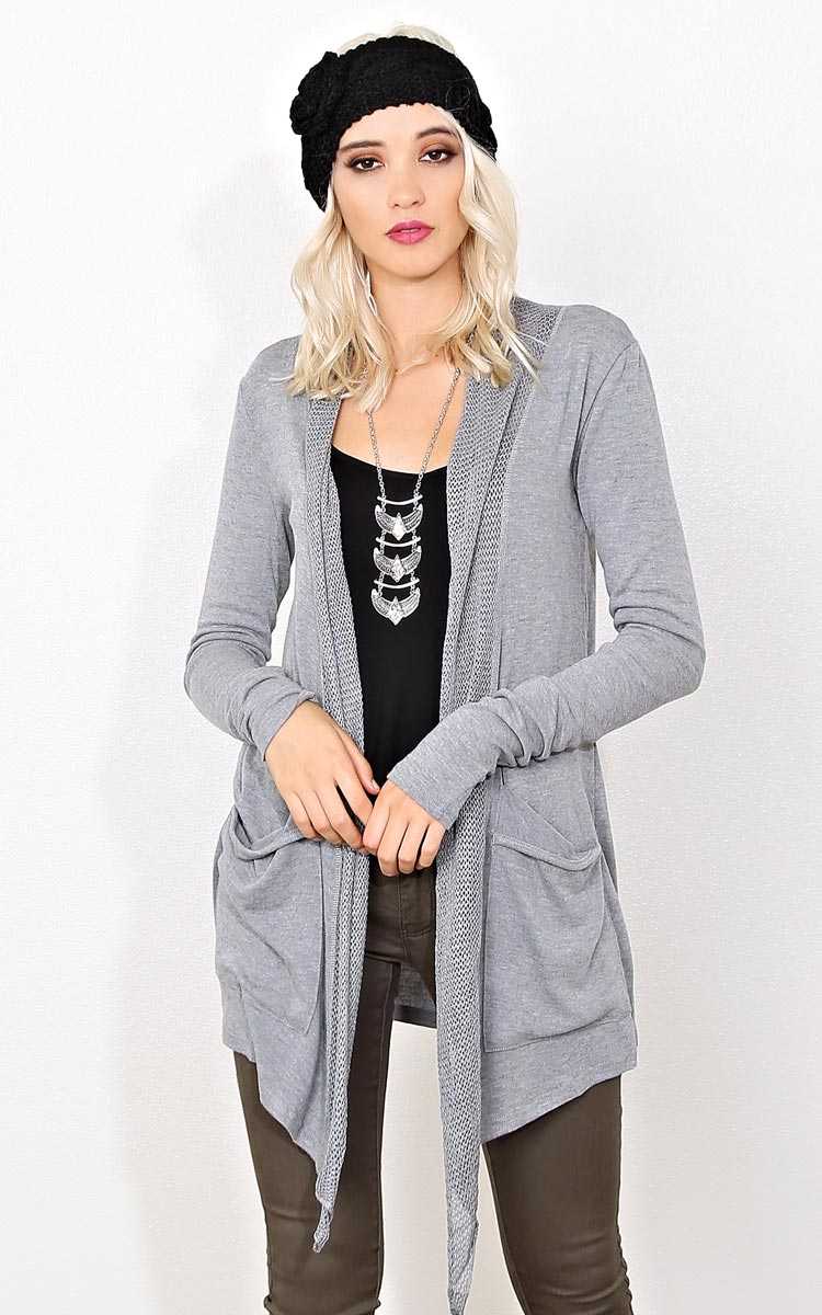 Jasmine Eyelet Knit Wrap - - Heather in Size by Styles For Less