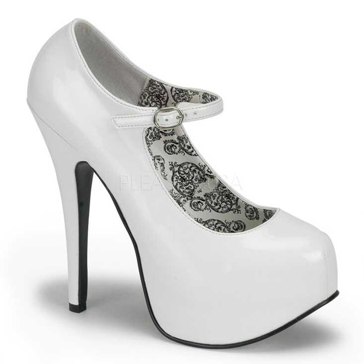 White Patent Maryjane Style High Heels