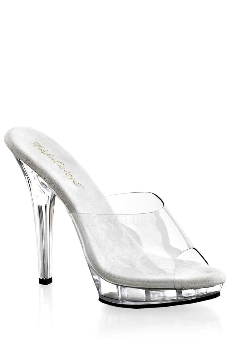 Clear Clear Peep Toe Slip On High Heels PVC
