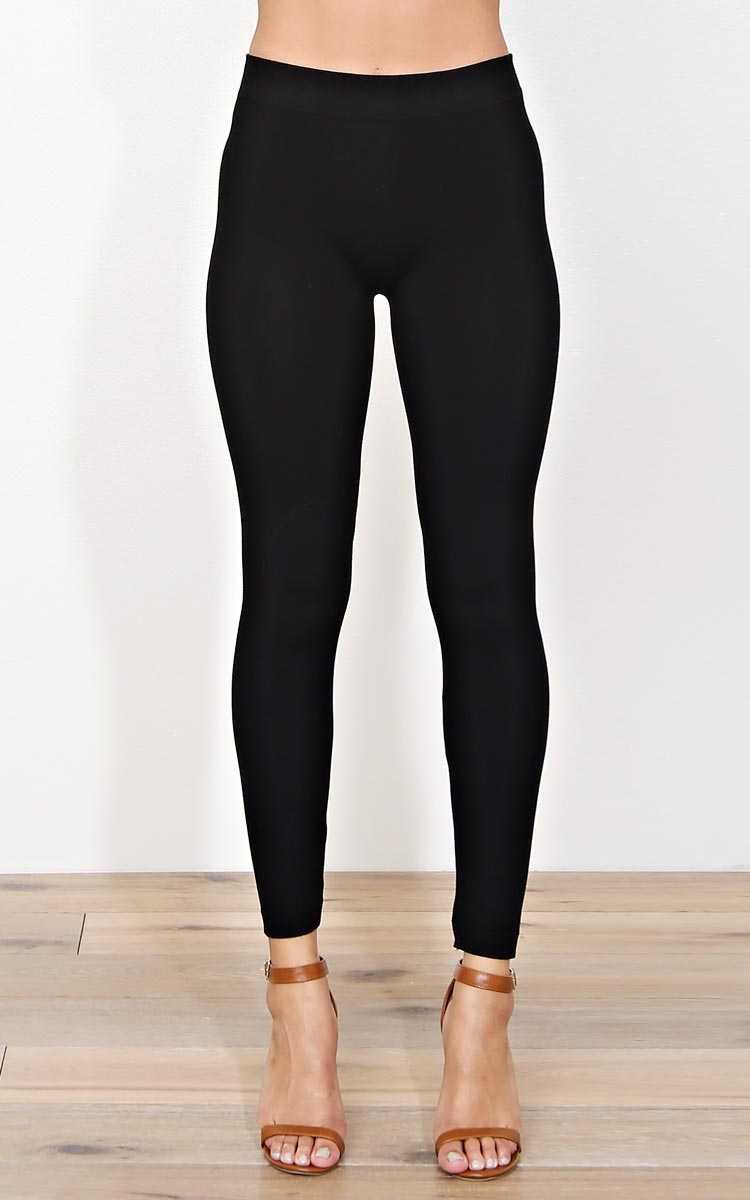 Basic Knit Leggings - Charcoal in Size by Styles For Less