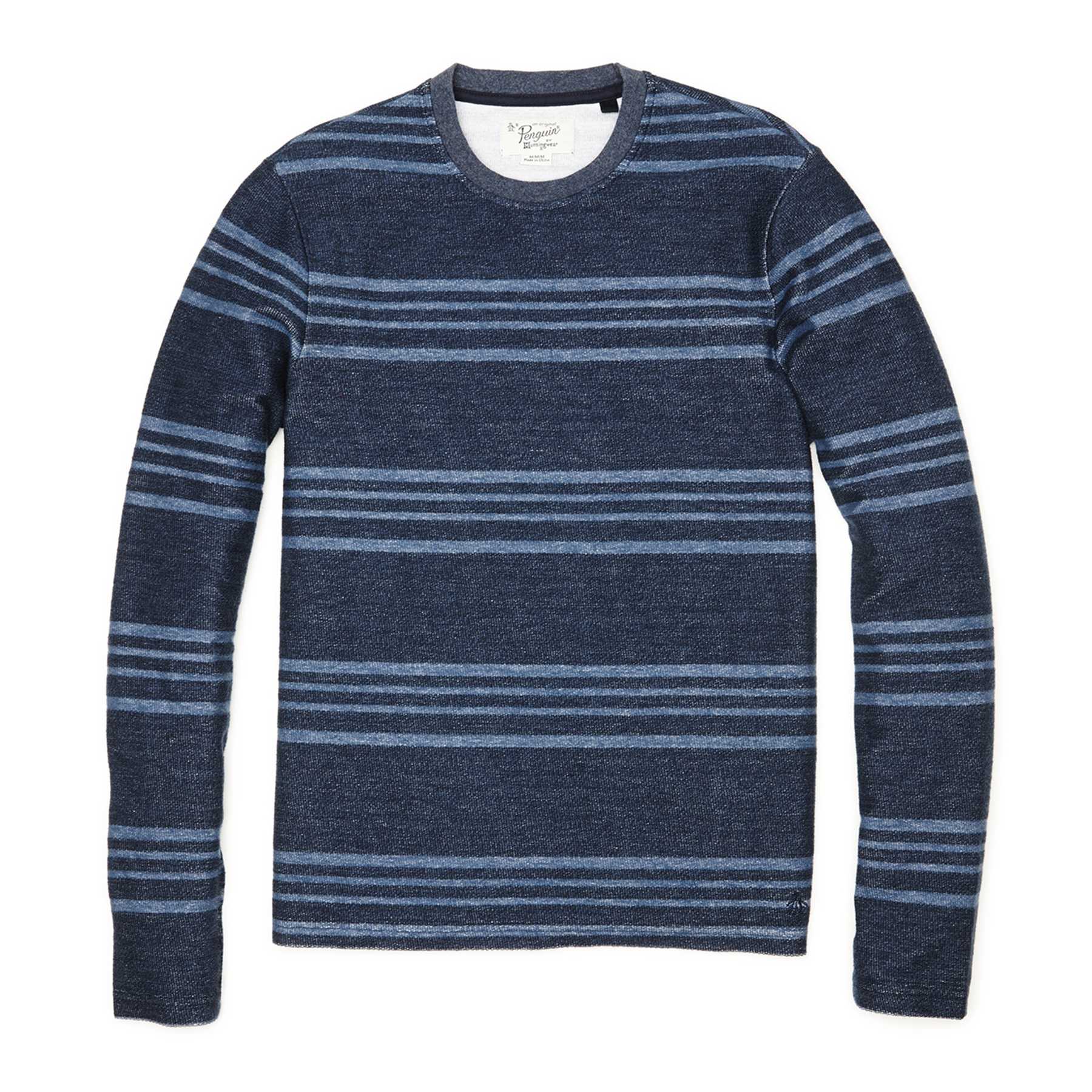 Original Penguin FEEDER STRIPE REVERSE TERRY CREW NECK