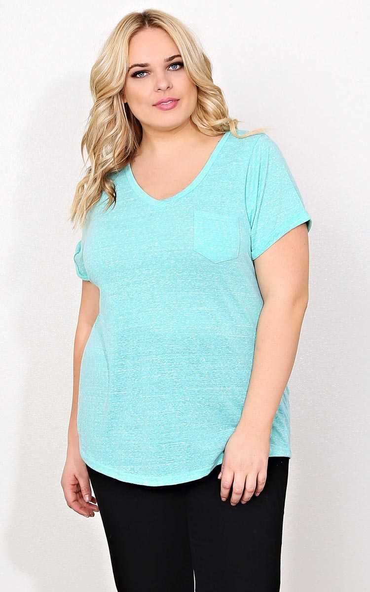 Plus Size Jade Knit Pocket Tee - Jade in Size 1X by Styles For Less