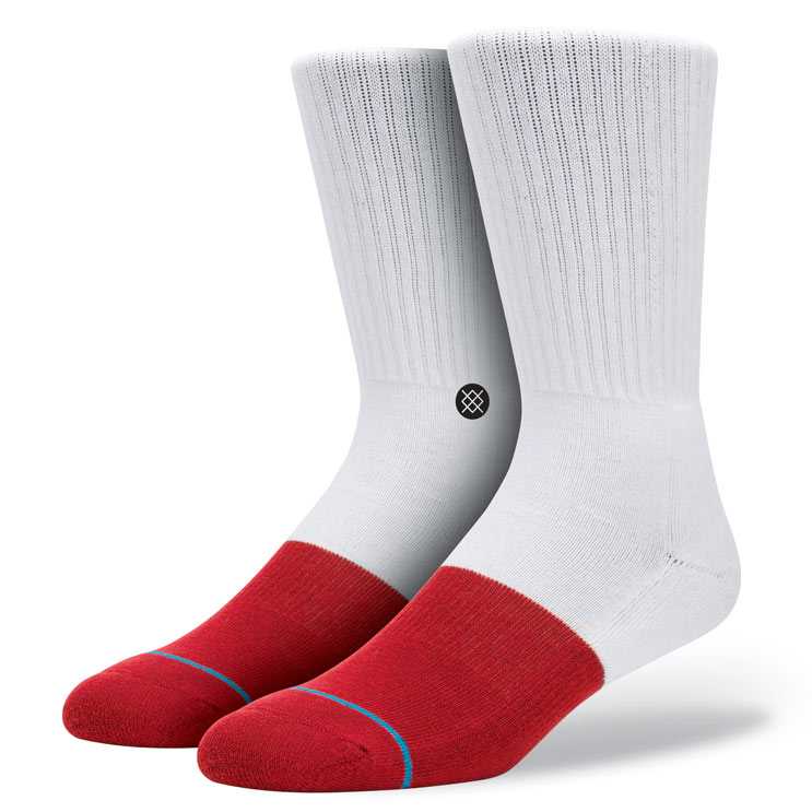Stance Transition White/Red S CLASSIC CREW Socks