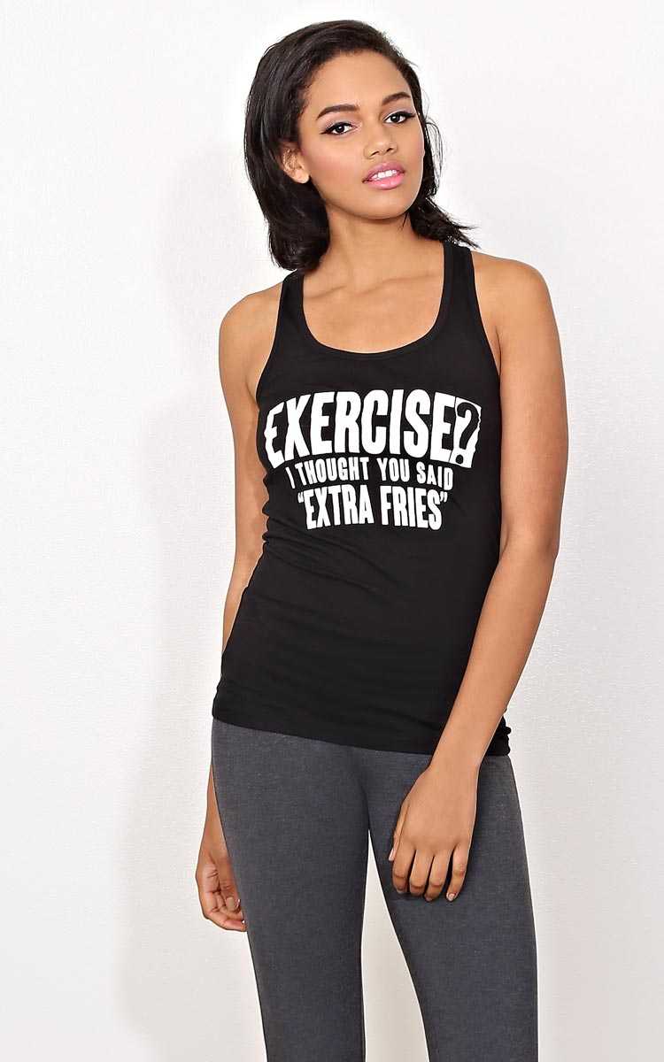 EXTRA FRIES Knit Tank - MED - Black in Size Medium by Styles For Less