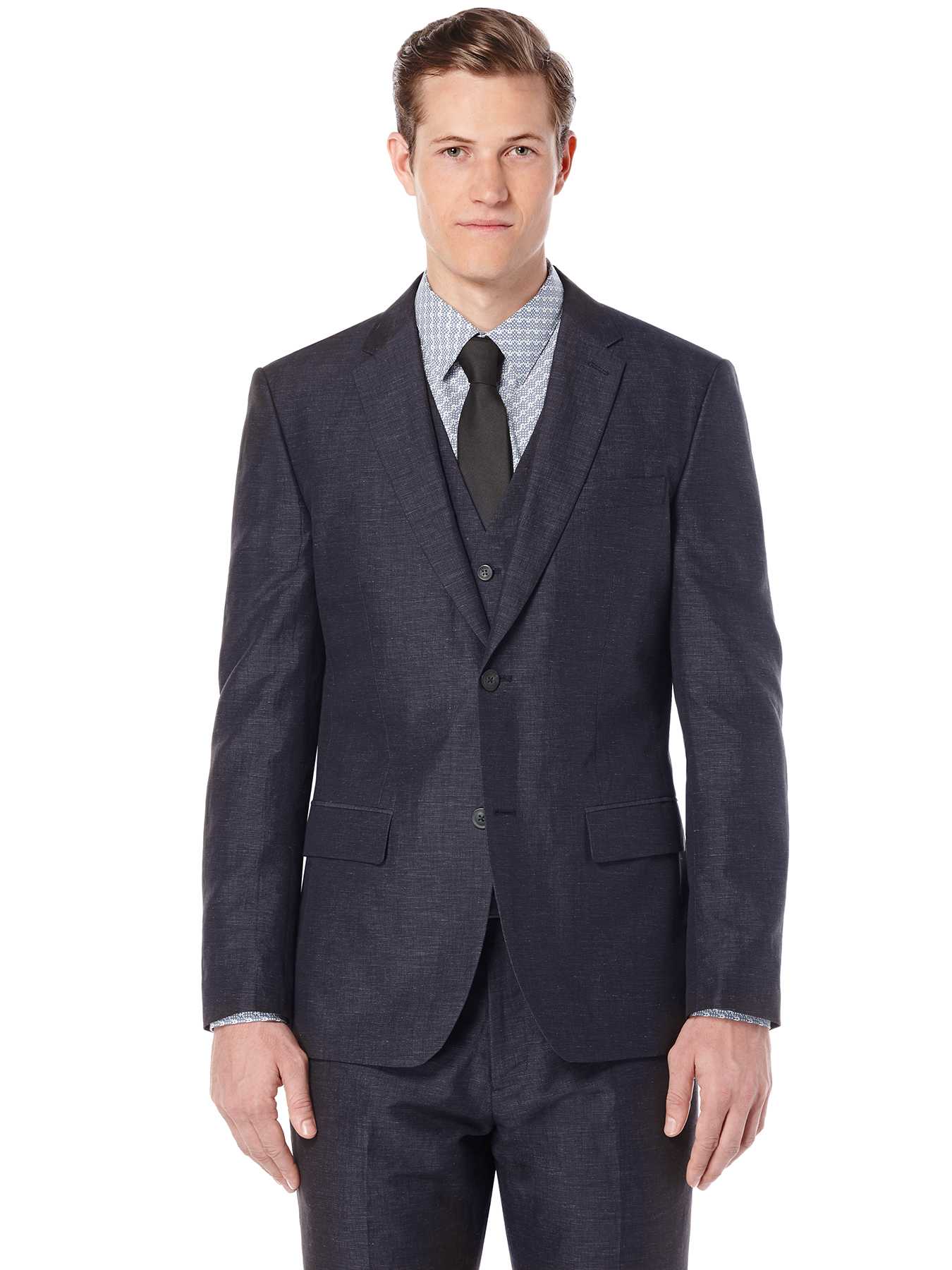 Perry Ellis Slim Fit End on End Linen Suit Jacket