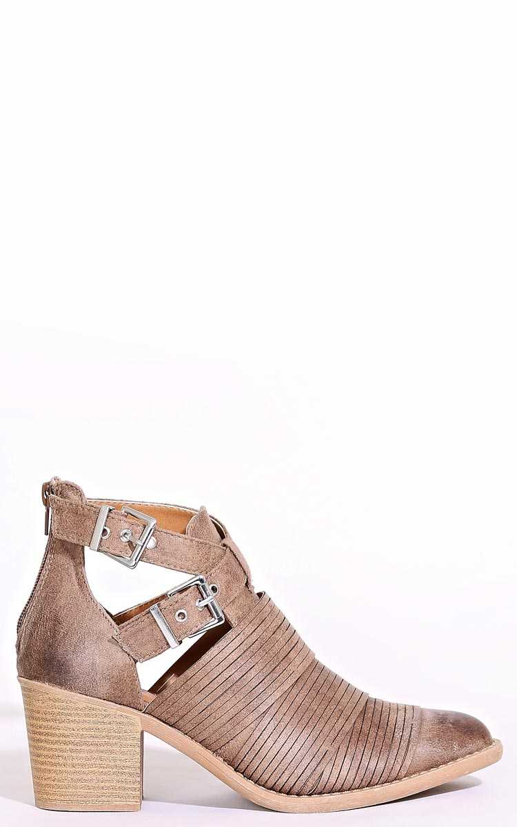 QUPID Toby Ankle Boots - Taupe in Size by Styles For Less