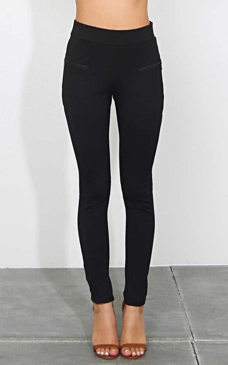 Passenger Moto Jeggings - Black in Size by Styles For Less