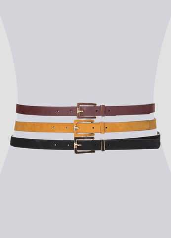Faux Suede Belt Trio