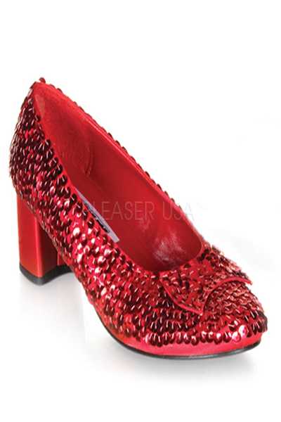 Red Sequin Bow Dorothy High Heels