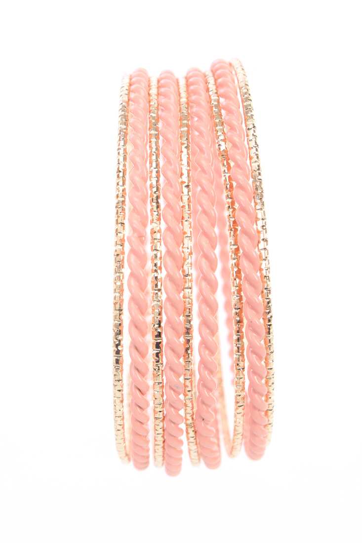 Salmon Gold Two Toned Detailed Sexy Summer Bracelets