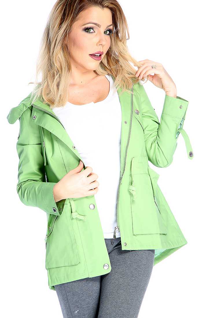 Avocado Long Sleeve Button Up Patch Detail Jacket